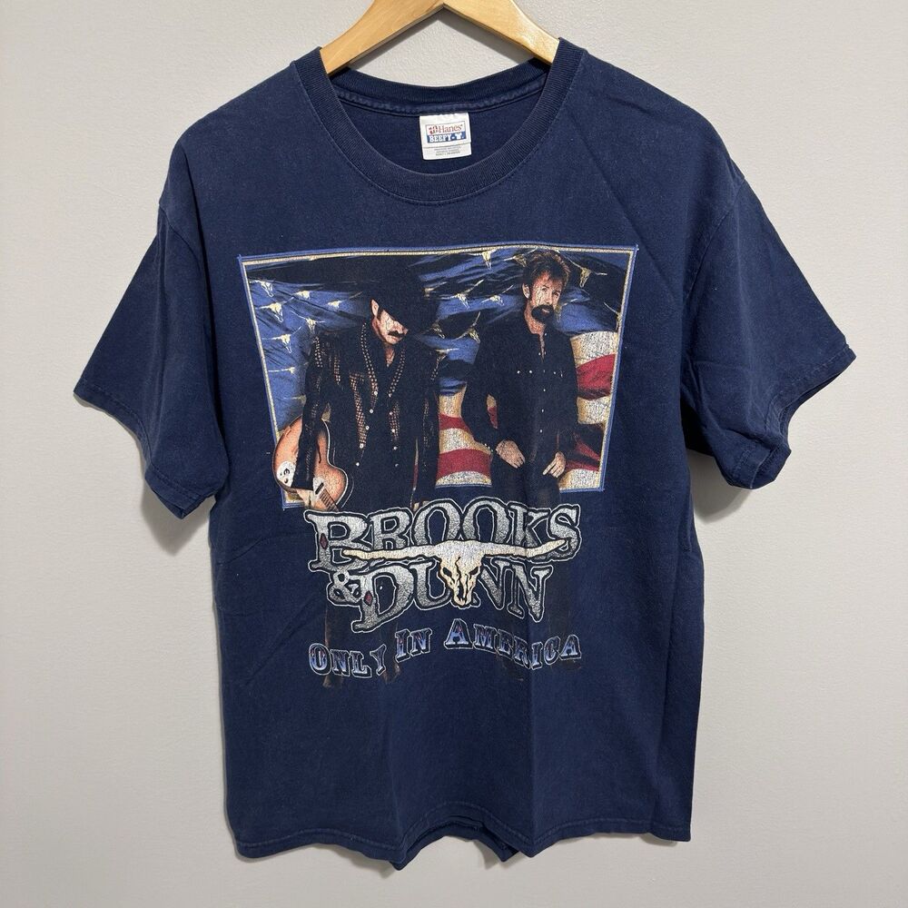 Brooks Dunn Neon Circus Wild West Show T Shirt Navy Blue Adult L Country Music